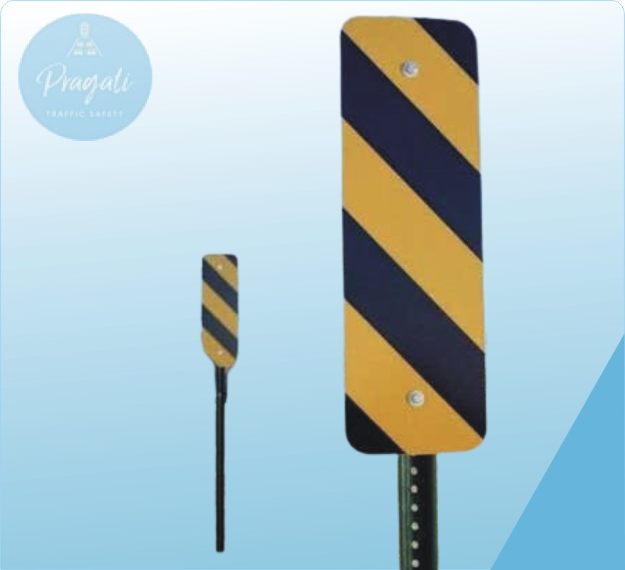 Rubber Column guards with reflective strips - 1 Mtr